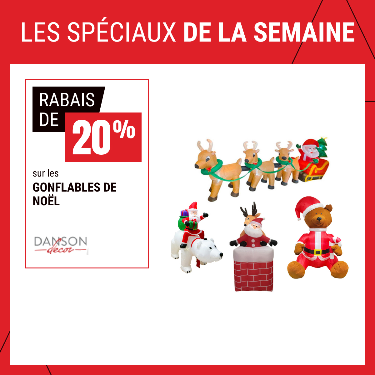 Rabais de 20 % sur les gonflables de Noël !