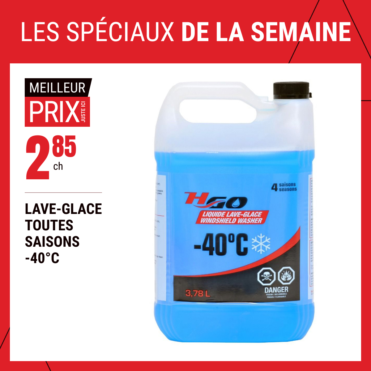 Meilleur prix sur le lave-glace sélectionné !