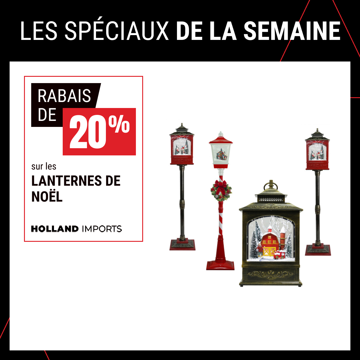 Rabais de 20 % sur les lanternes de Noël !